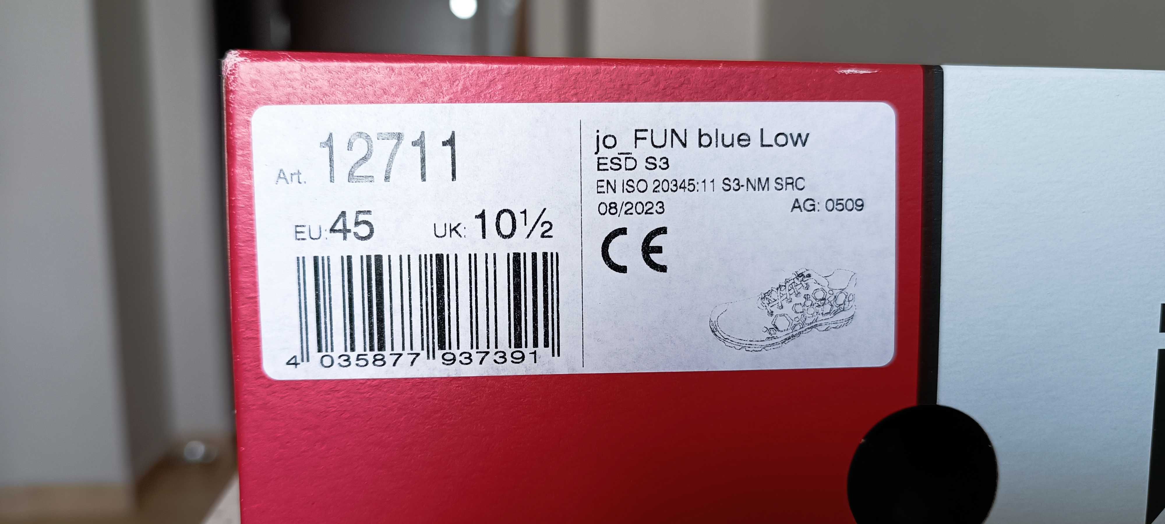 Wygodne buty robocze Jori fun blue low esd S3 12711 - rozmiar 45