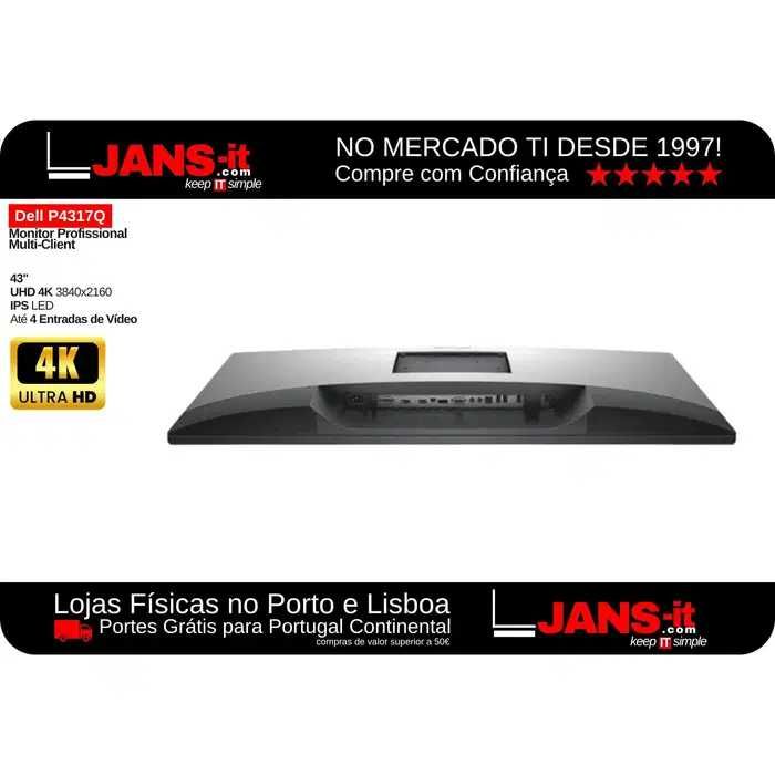 Monitor Dell P4317Q - Multi-Client 43" UltraHD 4K 3840x2160 IPS LED