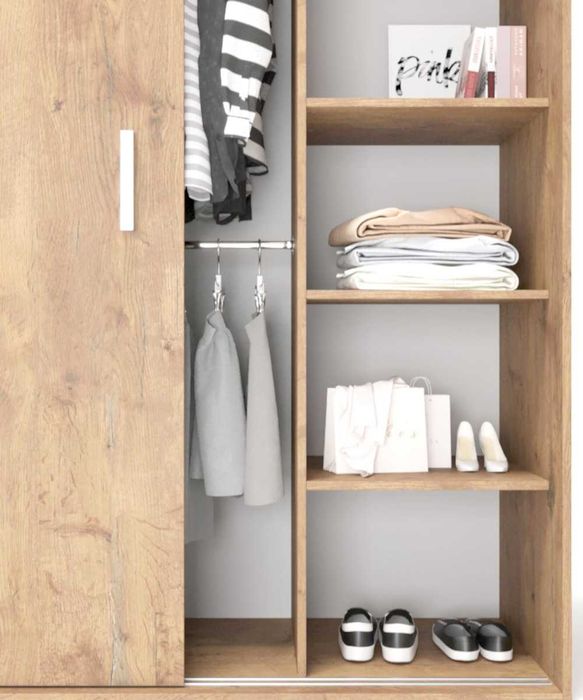 Szafa WYSYŁKA OD 3 DNI BIAŁY CRAFT 3 Drzwiowa 180 CM Lustro OTARIO