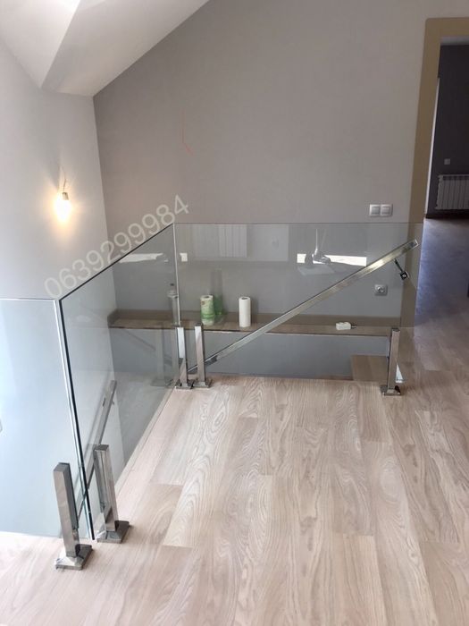 Скляні перила,на сходи,балкони,тераси перегородки,дашки,