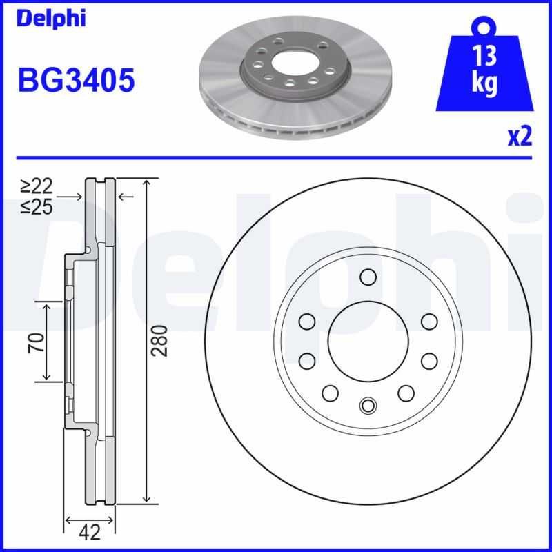 DELPHI Tarcze klocki przód OPEL ZAFIRA A ASTRA G 5 ŚRUB 280MM
