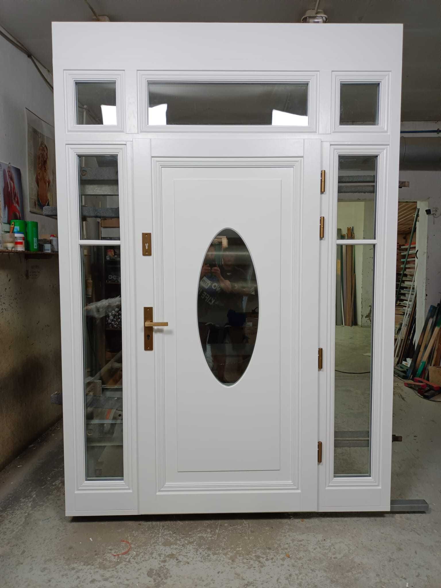 Drzwi  zewnętrzne wejściowe drewniane dębowe dostawa GRATIS