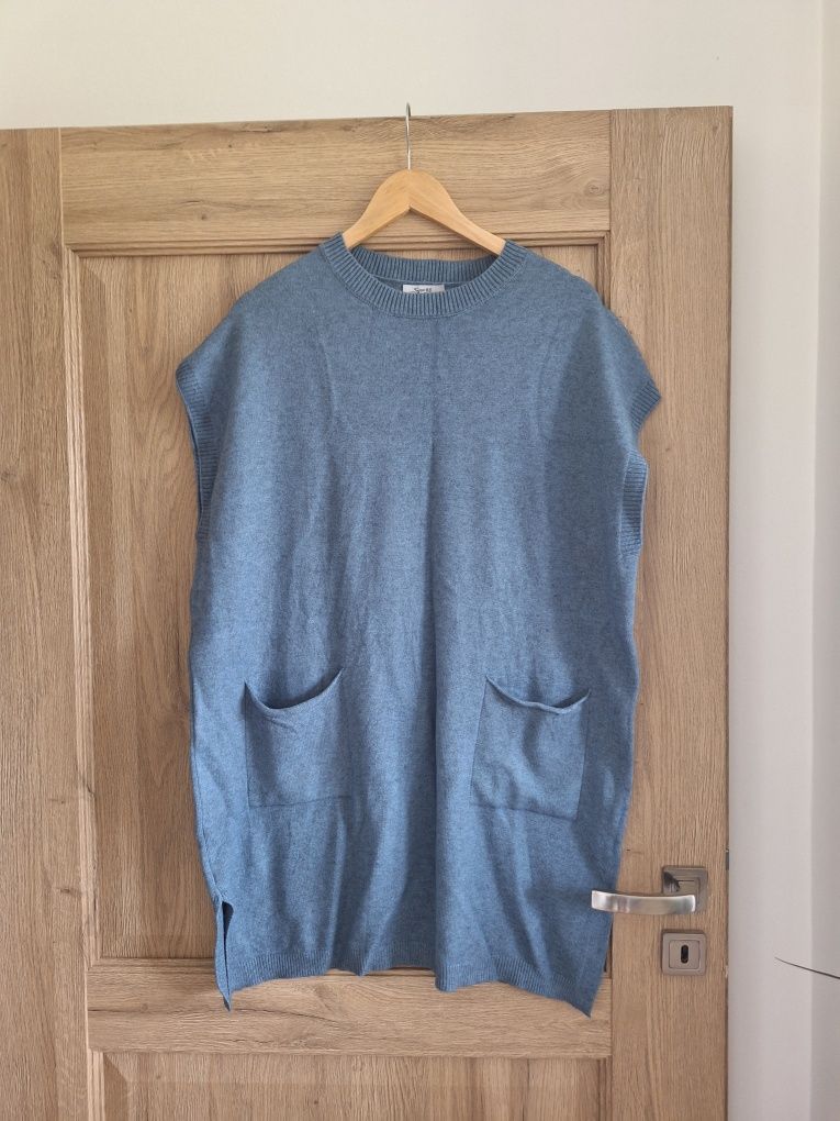 Kamizelka bezrękawnik sweter M/XL błękit