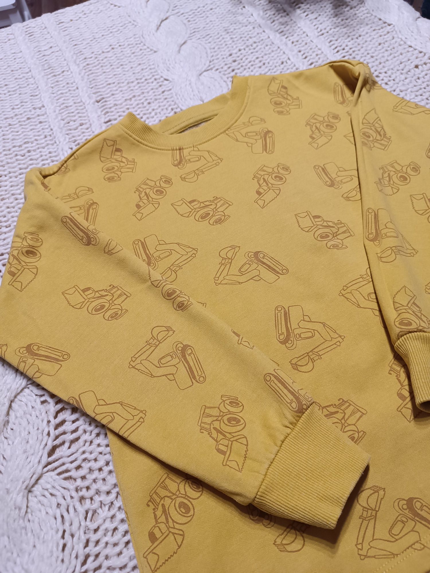 140 Sinsay komplet dresowy bluza spodnie dres auta koparka
