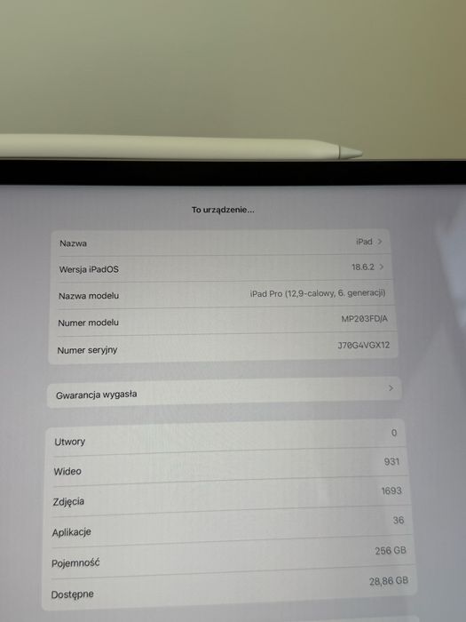 ipad pro 12.9” 6 generacja