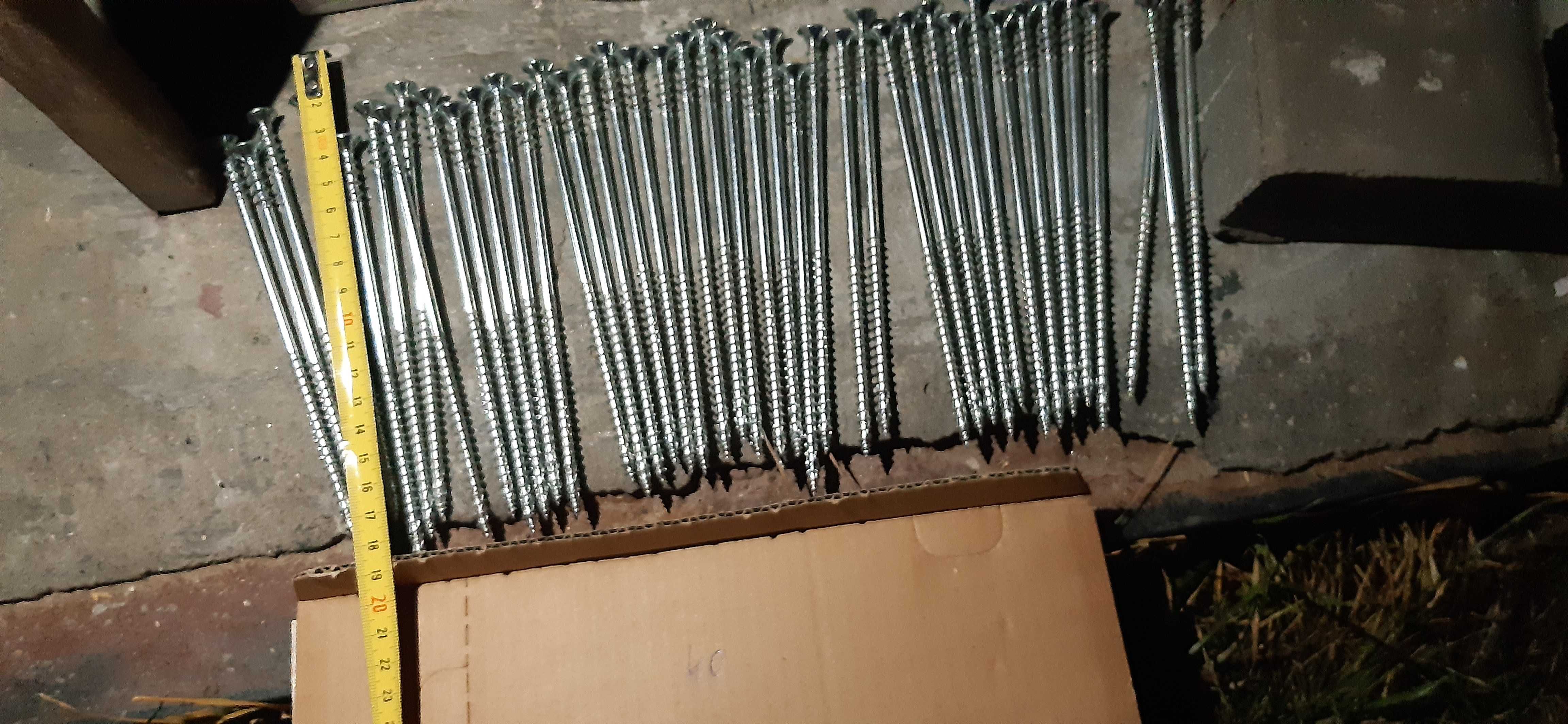śruby do prac dekarskich, nowe, 16 cm, 40 szt,