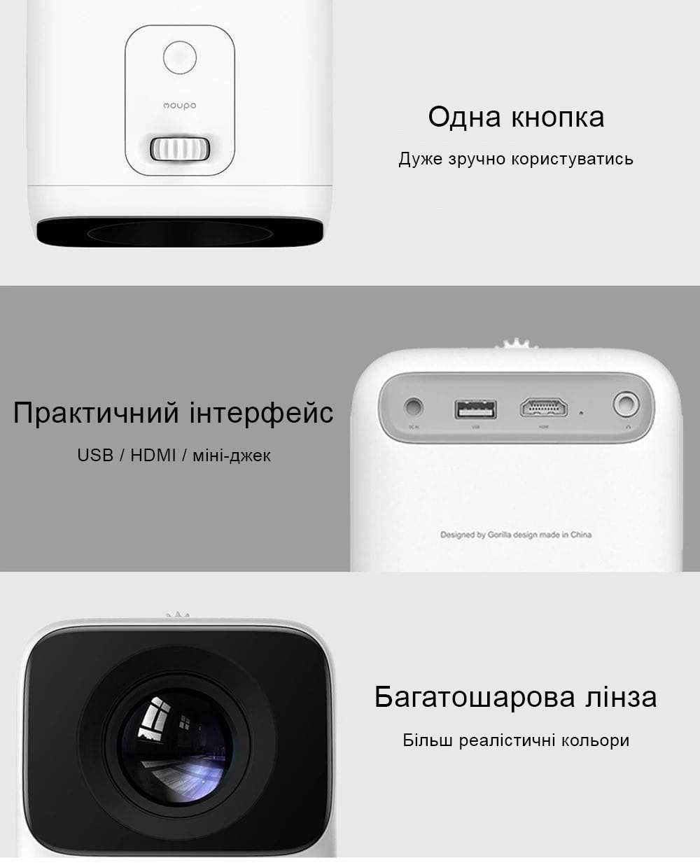 FullHD LED проектор Xiaomi Wanbo T2 Max New (White/Blue) (*Київ*)