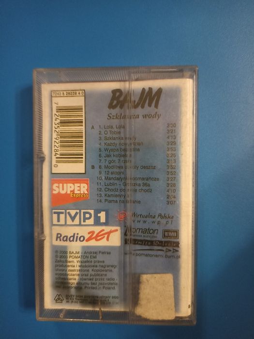 Bajm szklanka wody kaseta audio