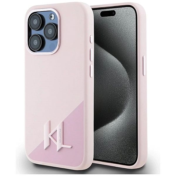 Etui Karl Lagerfeld Silicone Shadow Metal Initial MagSafe do iPhone 15