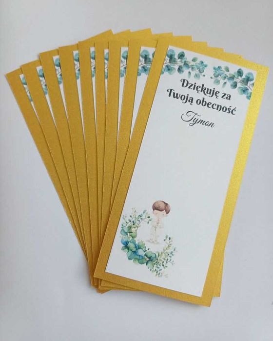 Bileciki do czekoladek Merci Podziękowanie gości na Chrzest Komunia