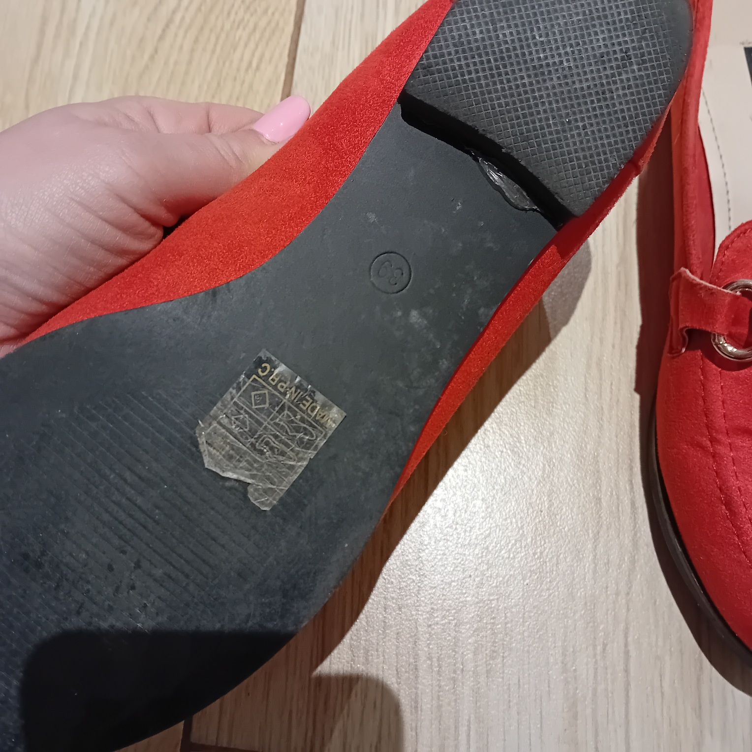Czerwone baletki espadryle nowe 39