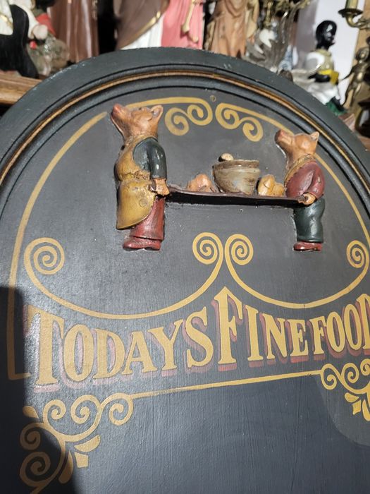 Tablica kredowa do restauracji kuchni retro menu Świnki