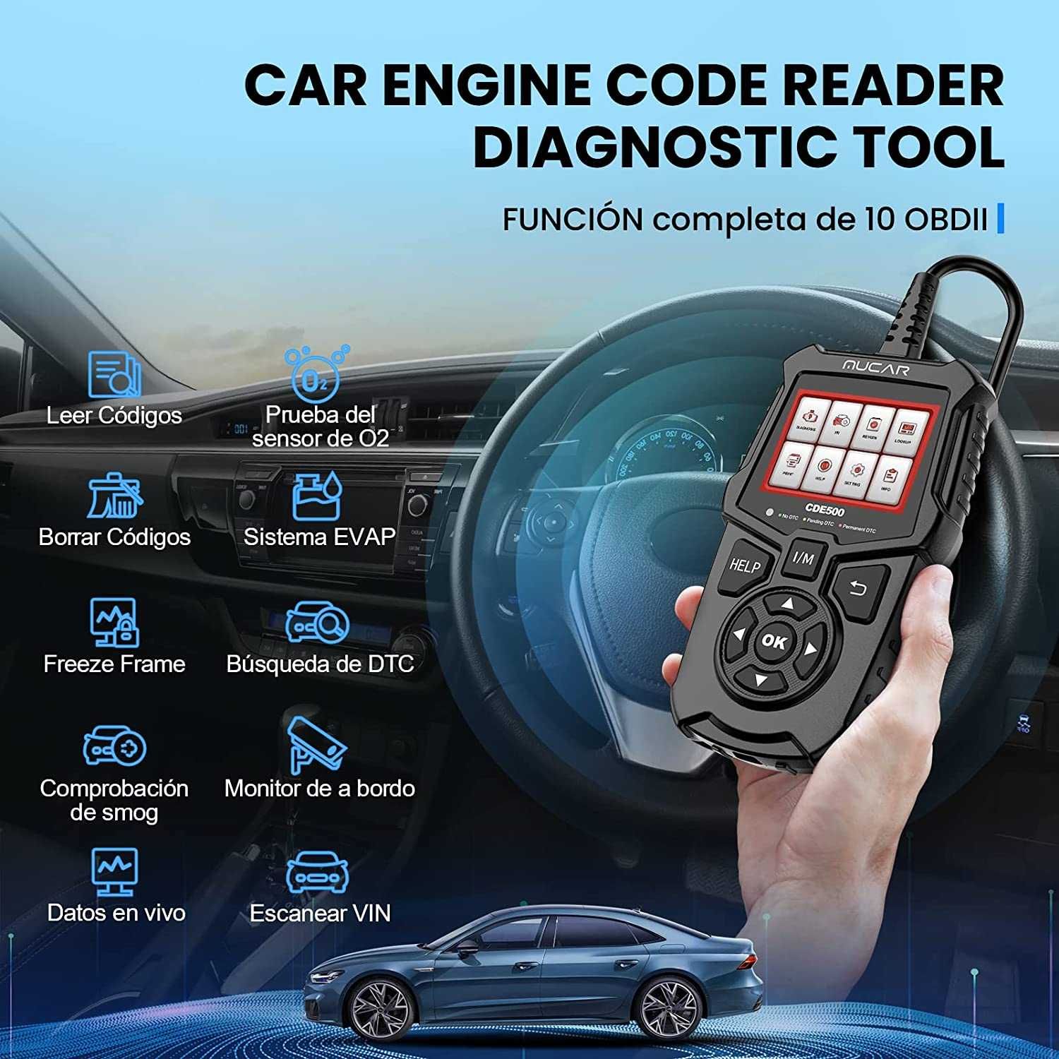 Obd2/Obd Diagnosis, CDE500 Diagnóstico automóvel multimarca