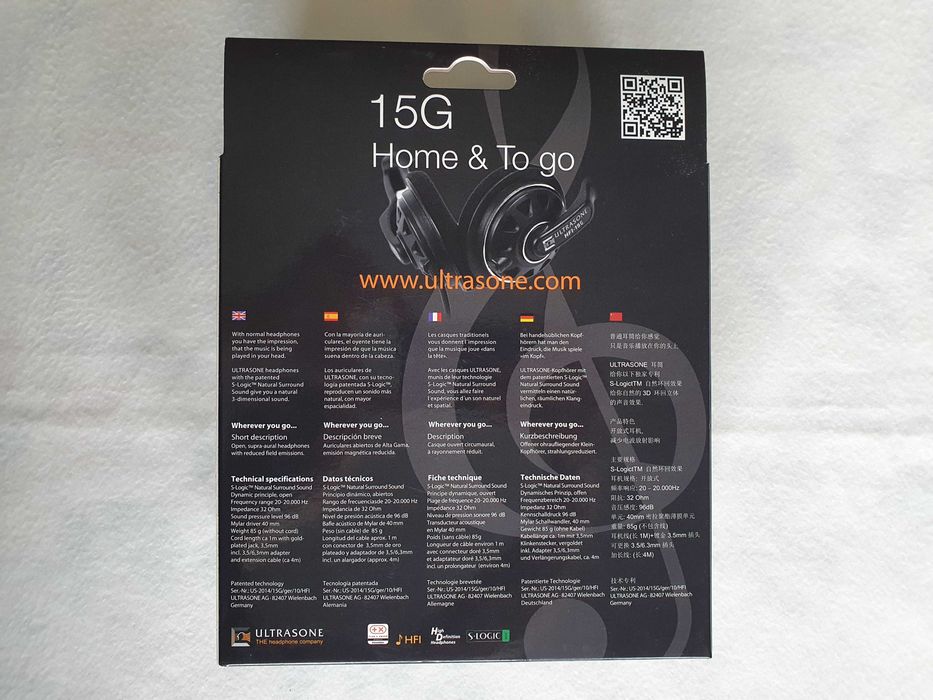 Ultrasone HFI-15G (jak nowe) otwarte, przewodowe, Hi-Fi, HFI 15G