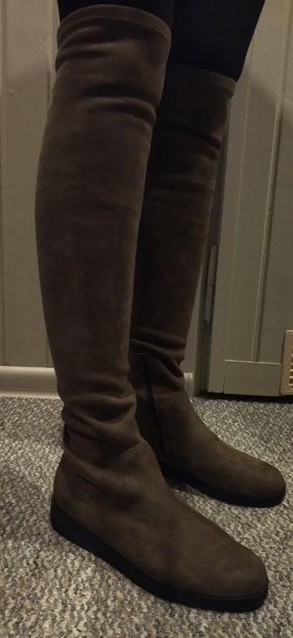 Kozaki damskie zamszowe brązowe