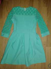 Бирюзовое, нарядное платье, на 6-7 лет
