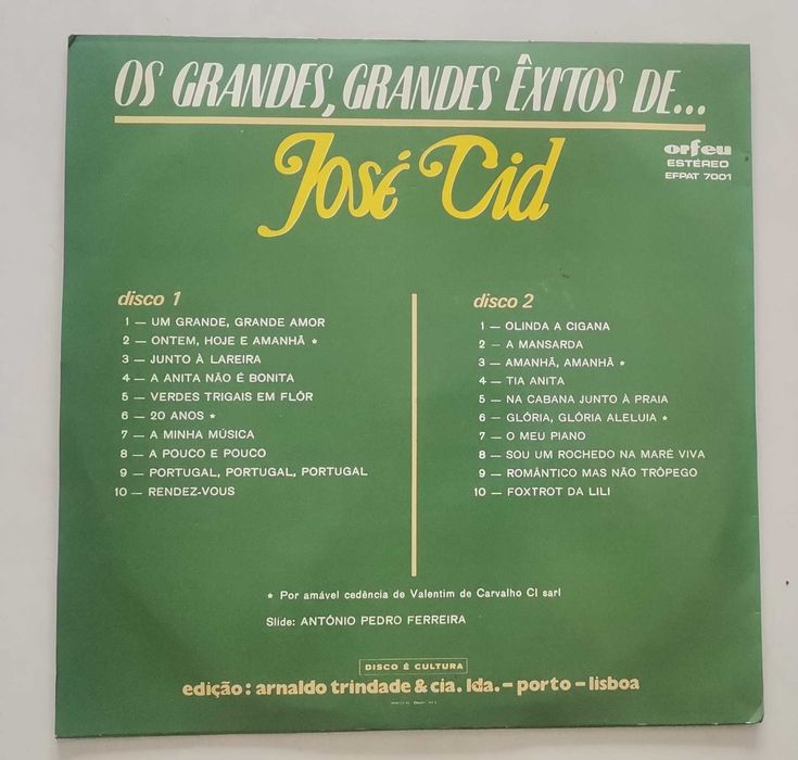 Vinil duplo - Jose Cid - Os Grandes Êxitos