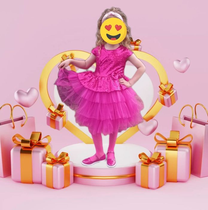 Святкова випускна рожева сукня, р.122