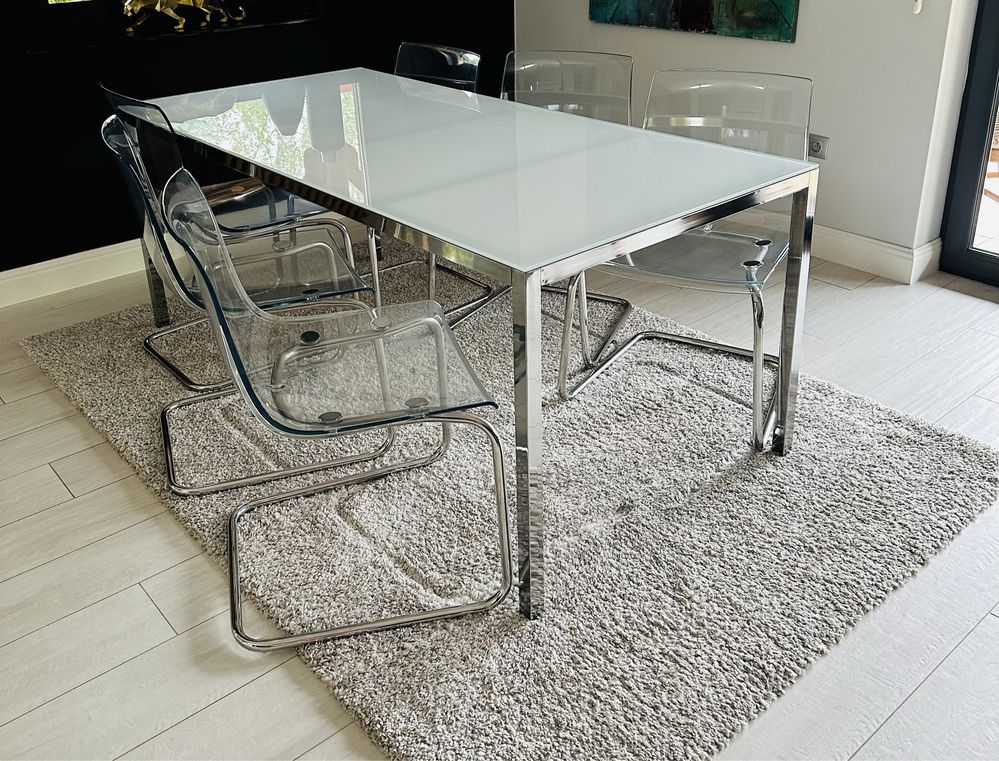 Stół szklany z  6 krzesłami IKEA - 180/85