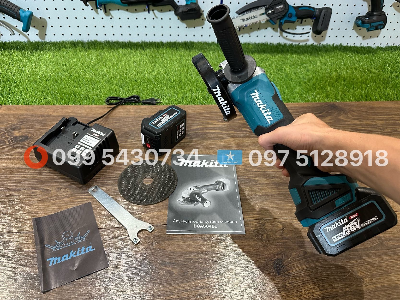 Болгарка акумуляторна Makita DGA504BL 36V 8Ah потужність 1500 Вт КШМ