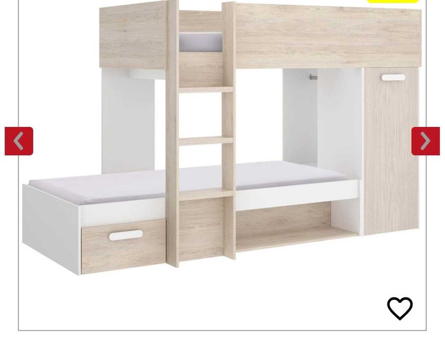 Beliche criança com gavetas e armário