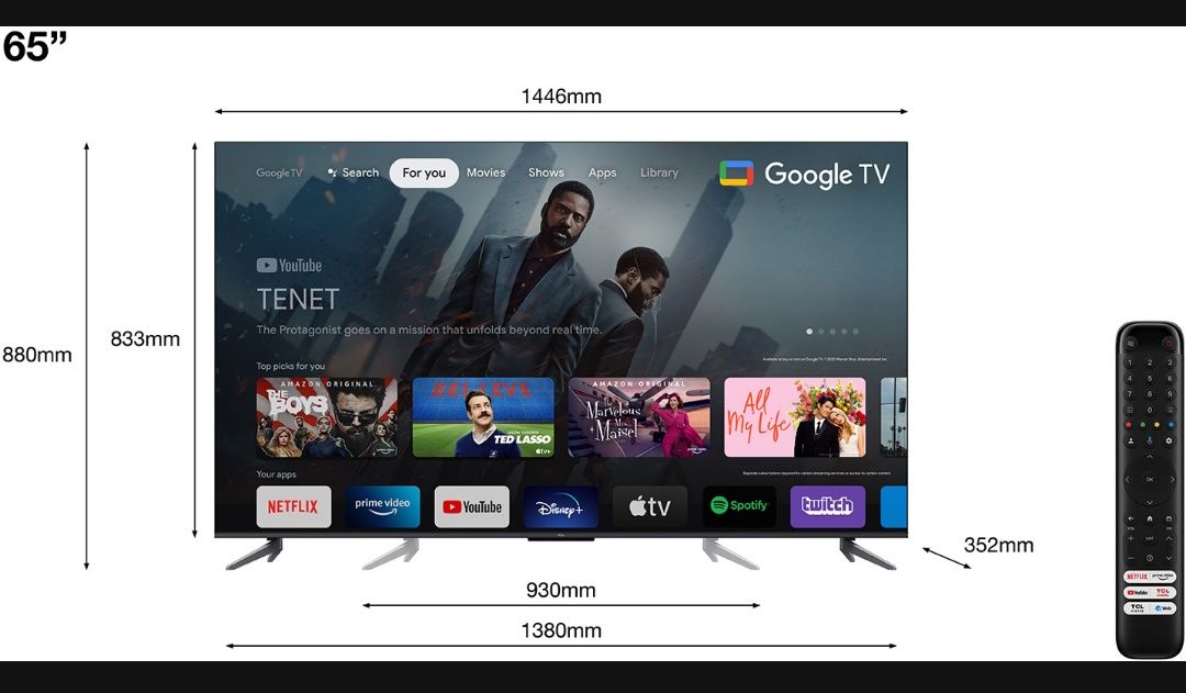 Telewizor TCL 65cali QLED 4K GW do 10.2025 JAK NOWY