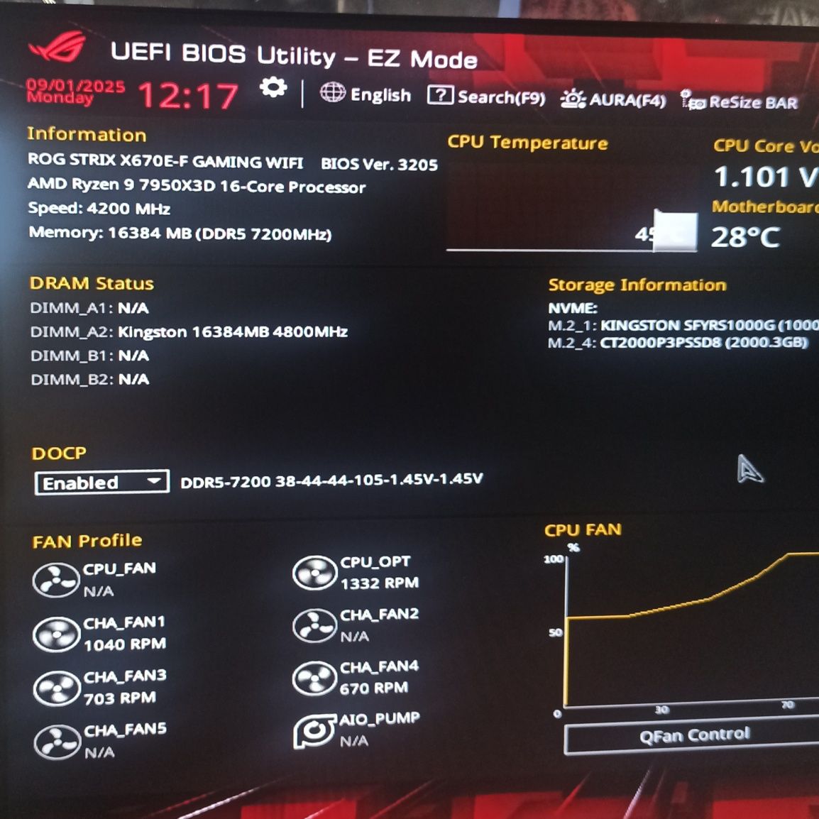 Kingston FURY DDR5 7200MHz 16GB RGB Тест на стенді перед відправкою