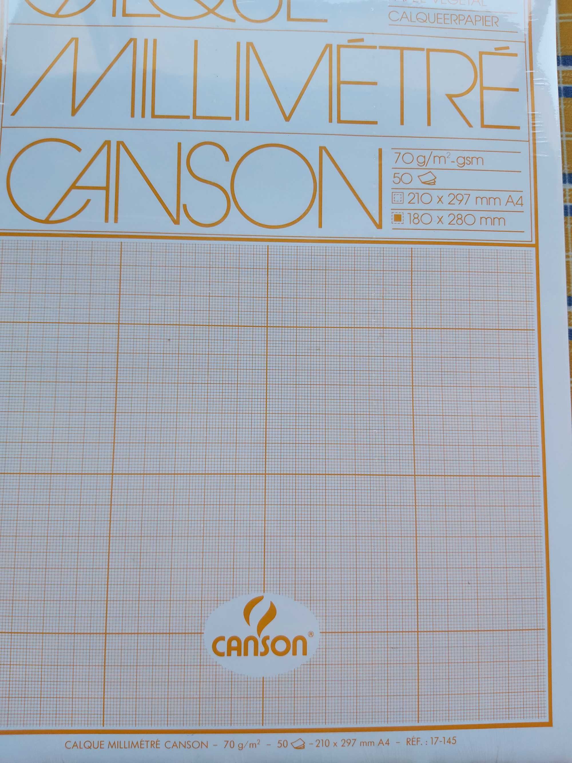 Bloco de 50 folhas de Papel Vegetal Milimétrico da Canson (NOVO)