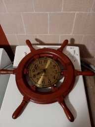 vintage zegar -koło sterowe 50cm