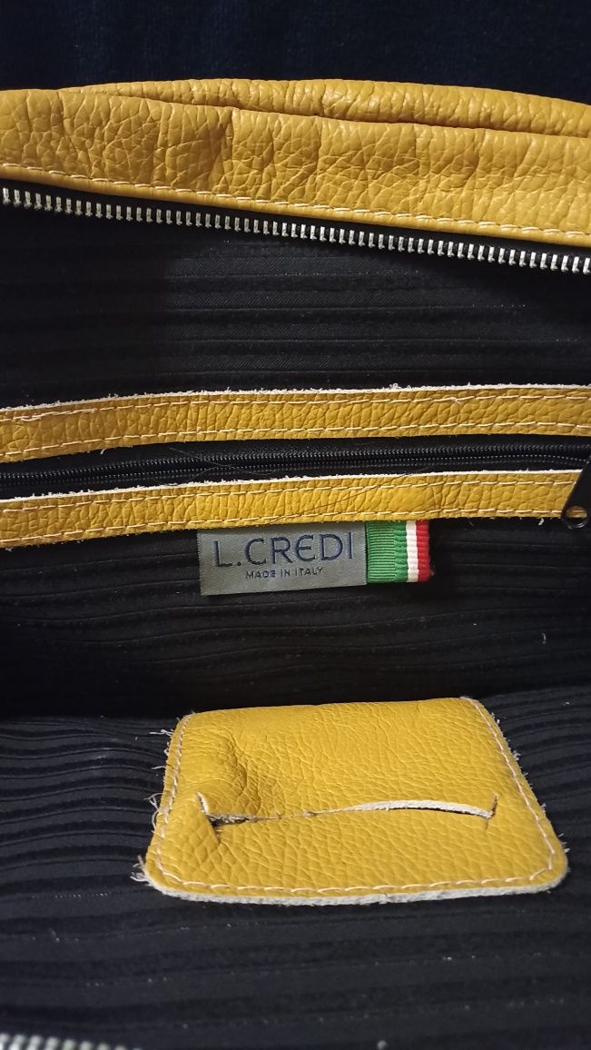 Сумка жіноча з натуральної шкіри бренд ''L . CREDI''  Made in Italy.