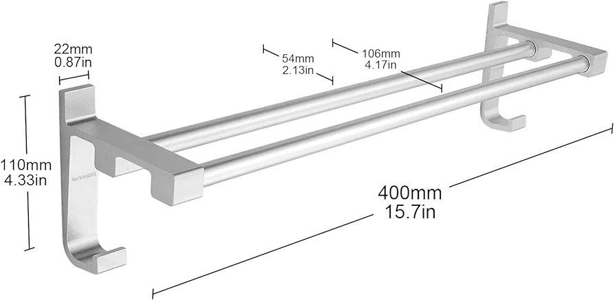 Wieszak na ręczniki bez wiercenia Wangel 40cm