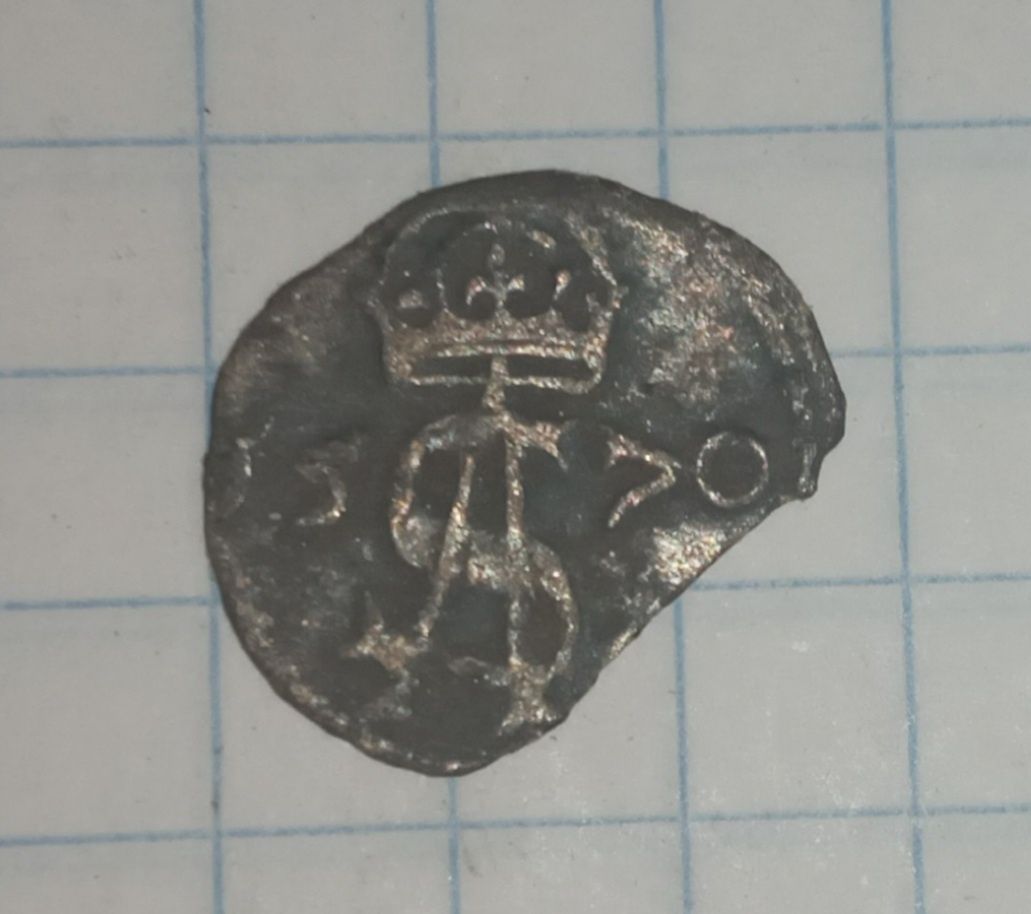 Монета литовский двуденарий 1570 года