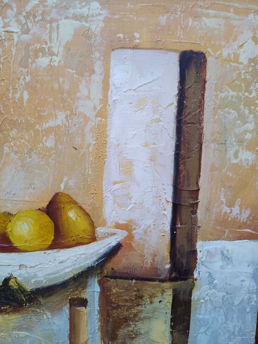 Quadro natureza morta "Vinho e fruta"