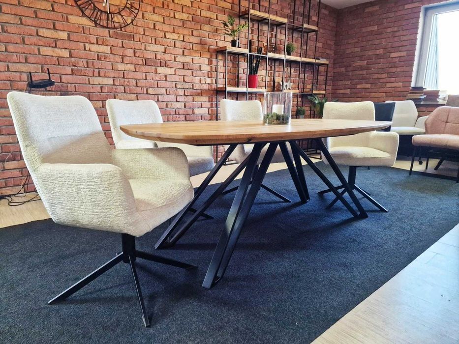 stół dębowy owalny 240x100 oryginalna krawędź producent dostępny