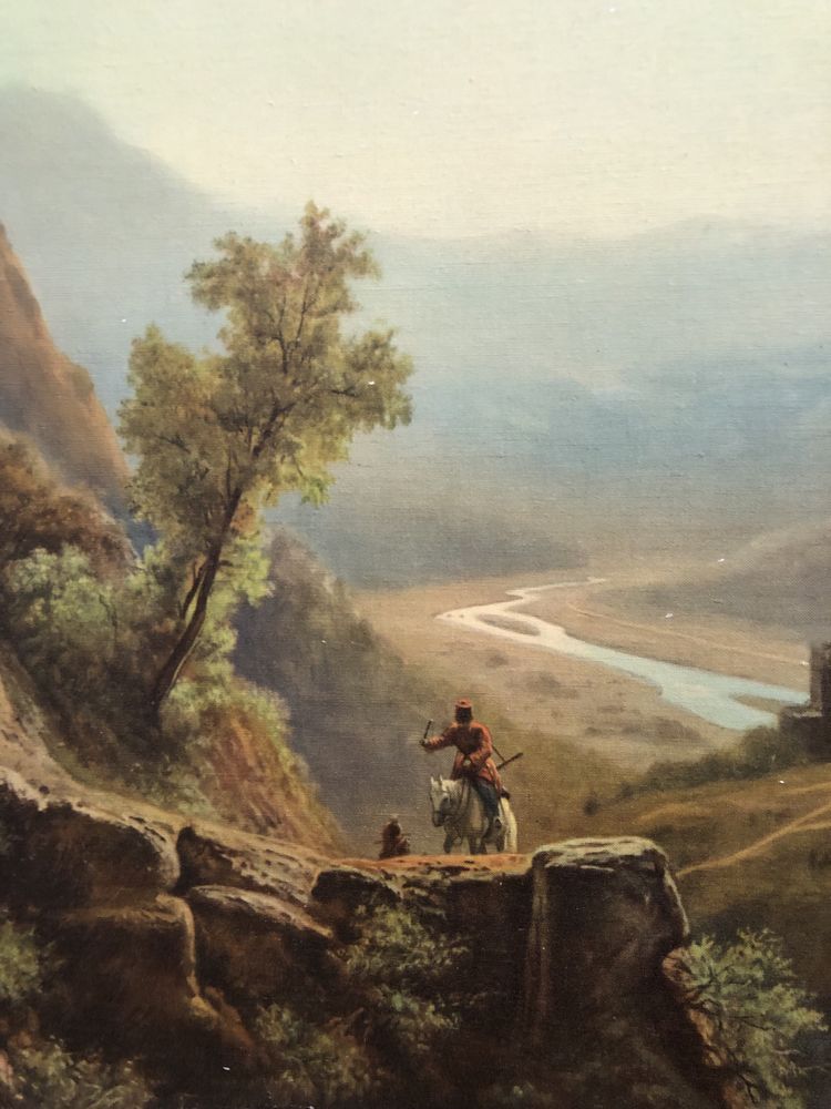 Картина - В ГОРАХ КАВКАЗА - Лев Феликсович Лагория, холст/масло,1879,