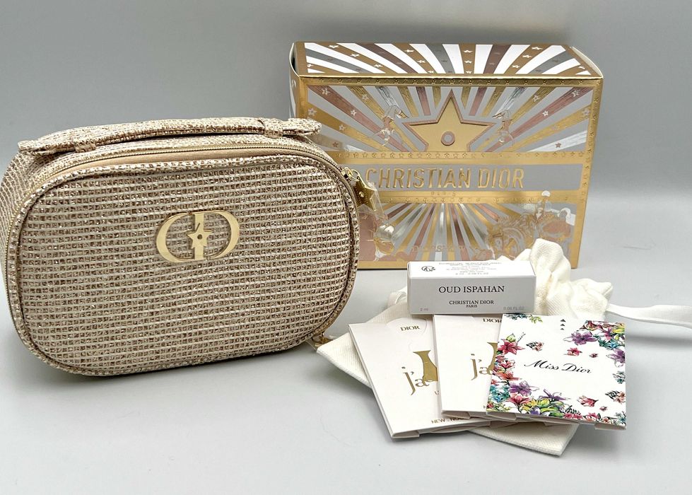 Złota limitowana kosmetyczka, kuferek Christian DIOR + 6 gratisów Dior