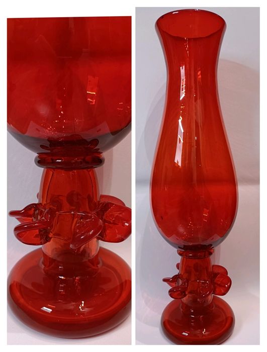 Wazon Krakowski Instytut Szkła Słuczan Orkusz Piękny Unikat PRL