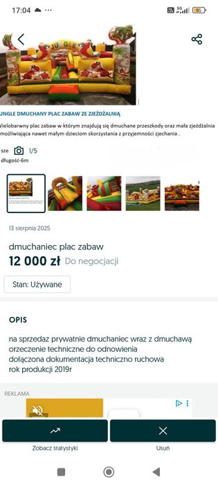 mini dino dmuchaniec