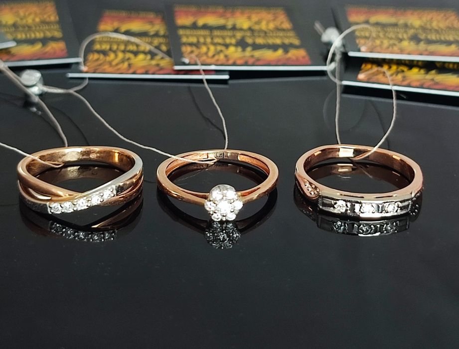 Элитное Новое Золотое Колечко с Натуральными Бриллиантами !