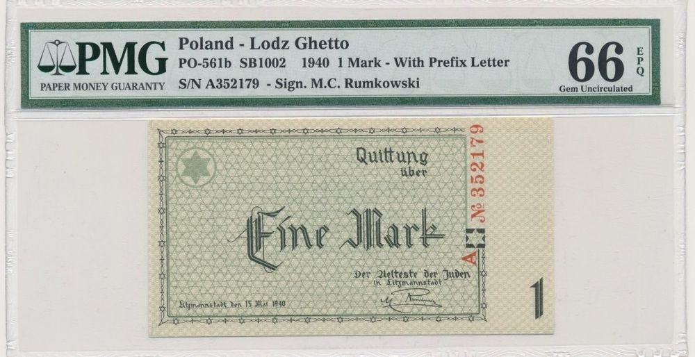 1 Marka 1940 6 cyfrowe PMG 66