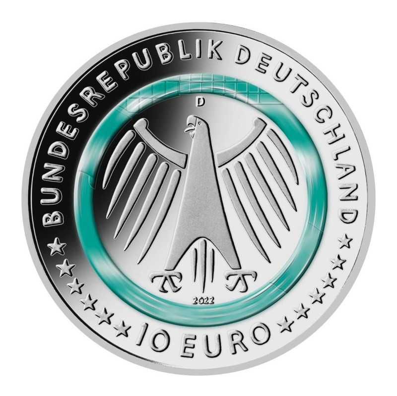 Moedas € Euro Alemanha, prata, coloridas, anel de polimero, 5, 10, 20€