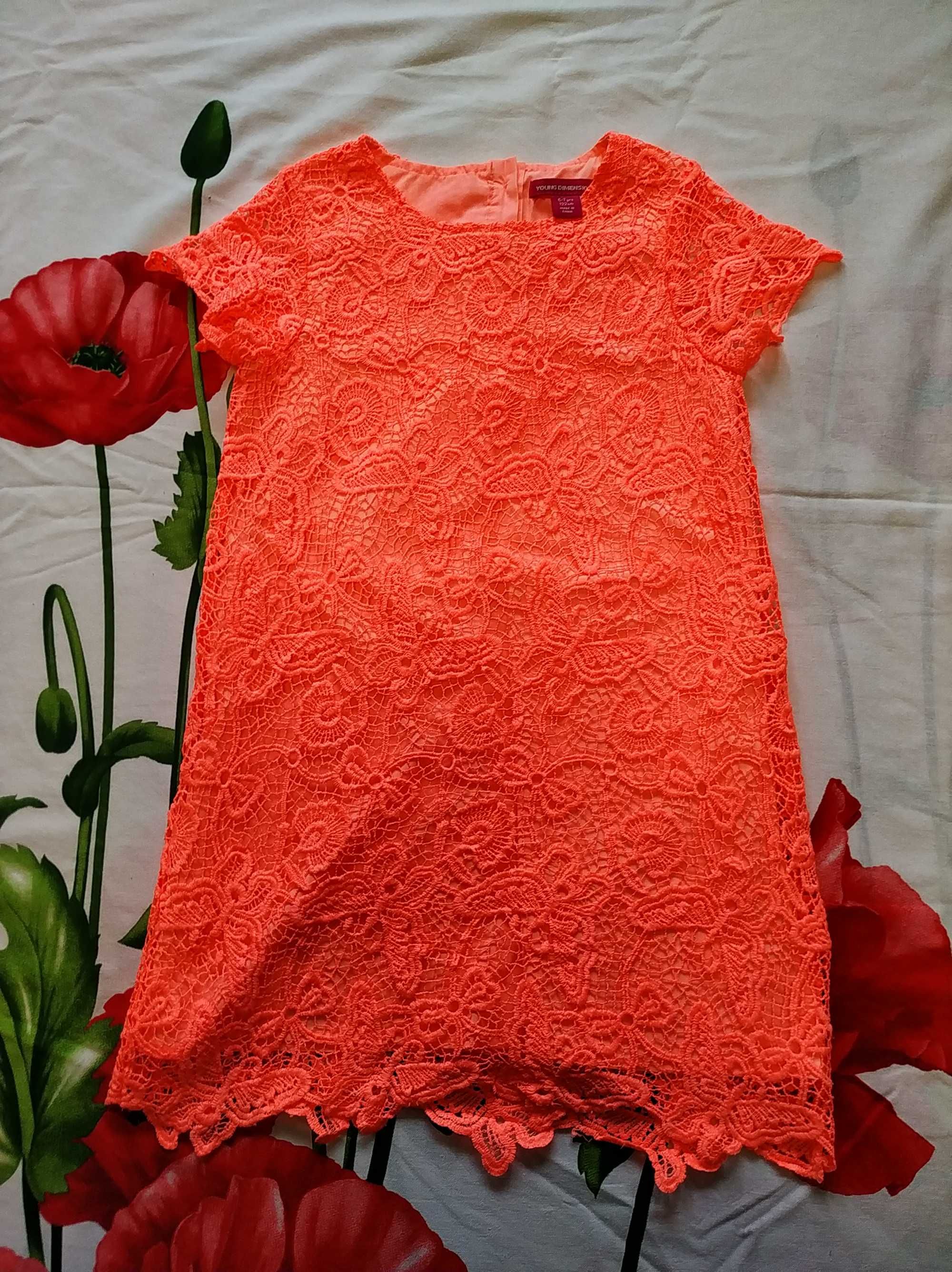 Фірмова,помаранчева сукня для дівчинки 6-7 років-Young Dimensions