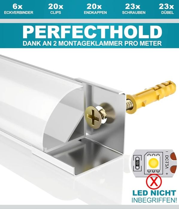 Led aluminium profil. Лед алюмінієвий профіль LIAOINTEC 10×1M.