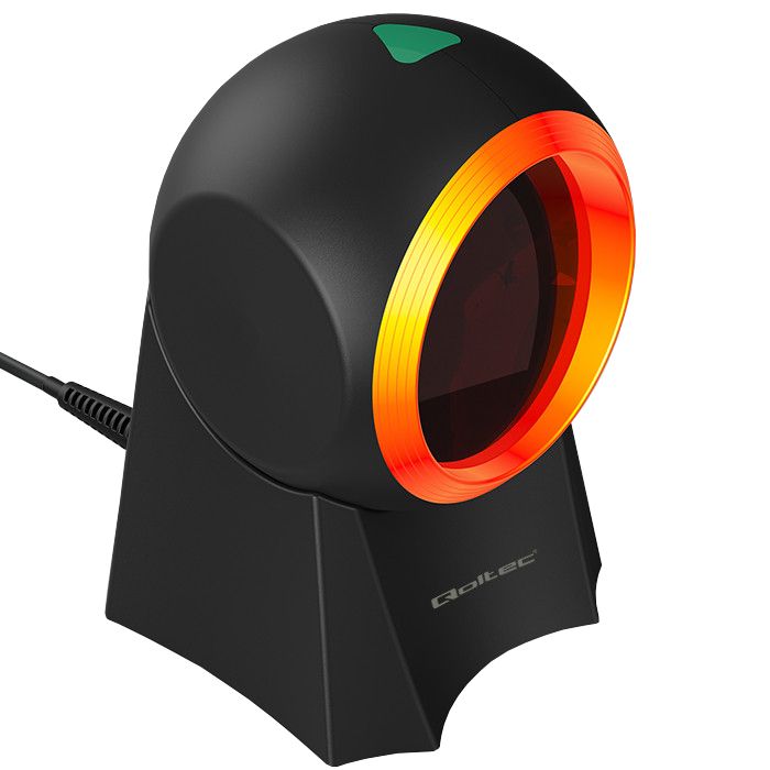 Stacjonarny czytnik kodów kreskowych 1D/2D przewodowy USB Qoltec 50857