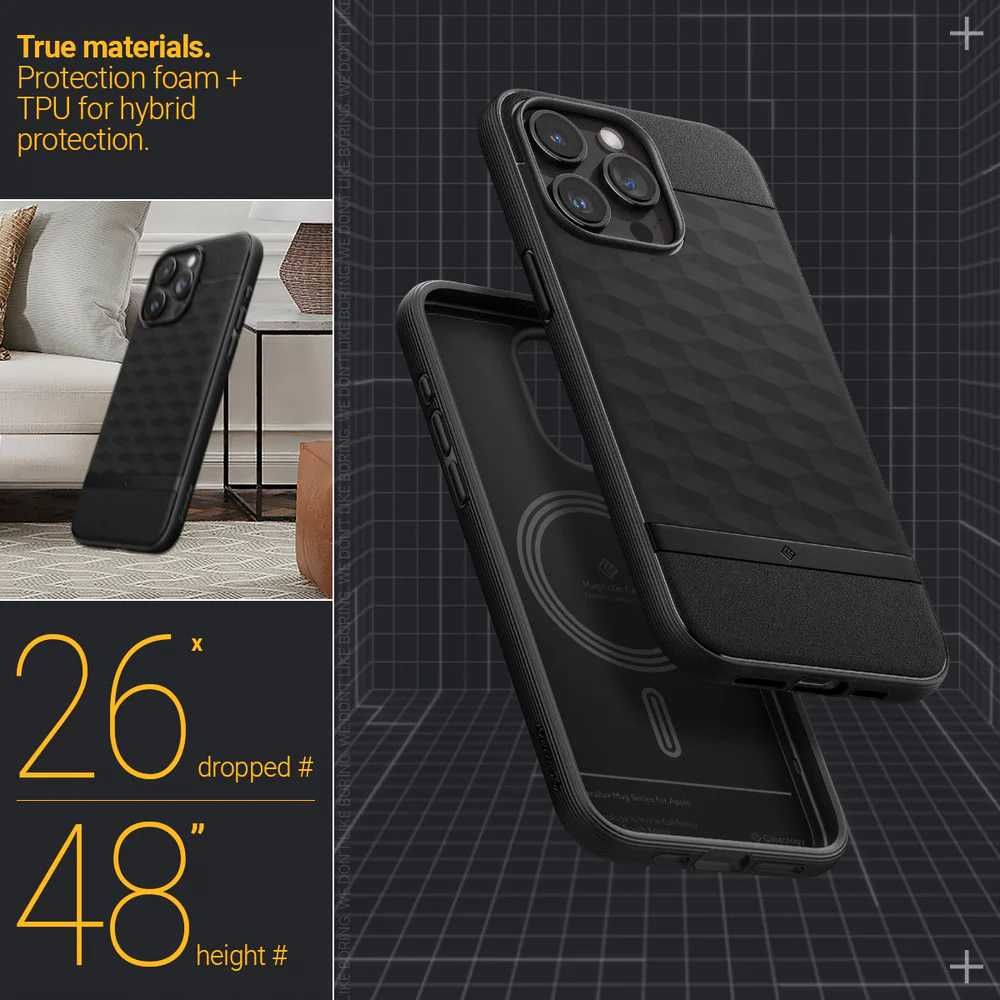 Чехол Caseology Parallax Mag для iPhone 15 Pro Max Matte Black