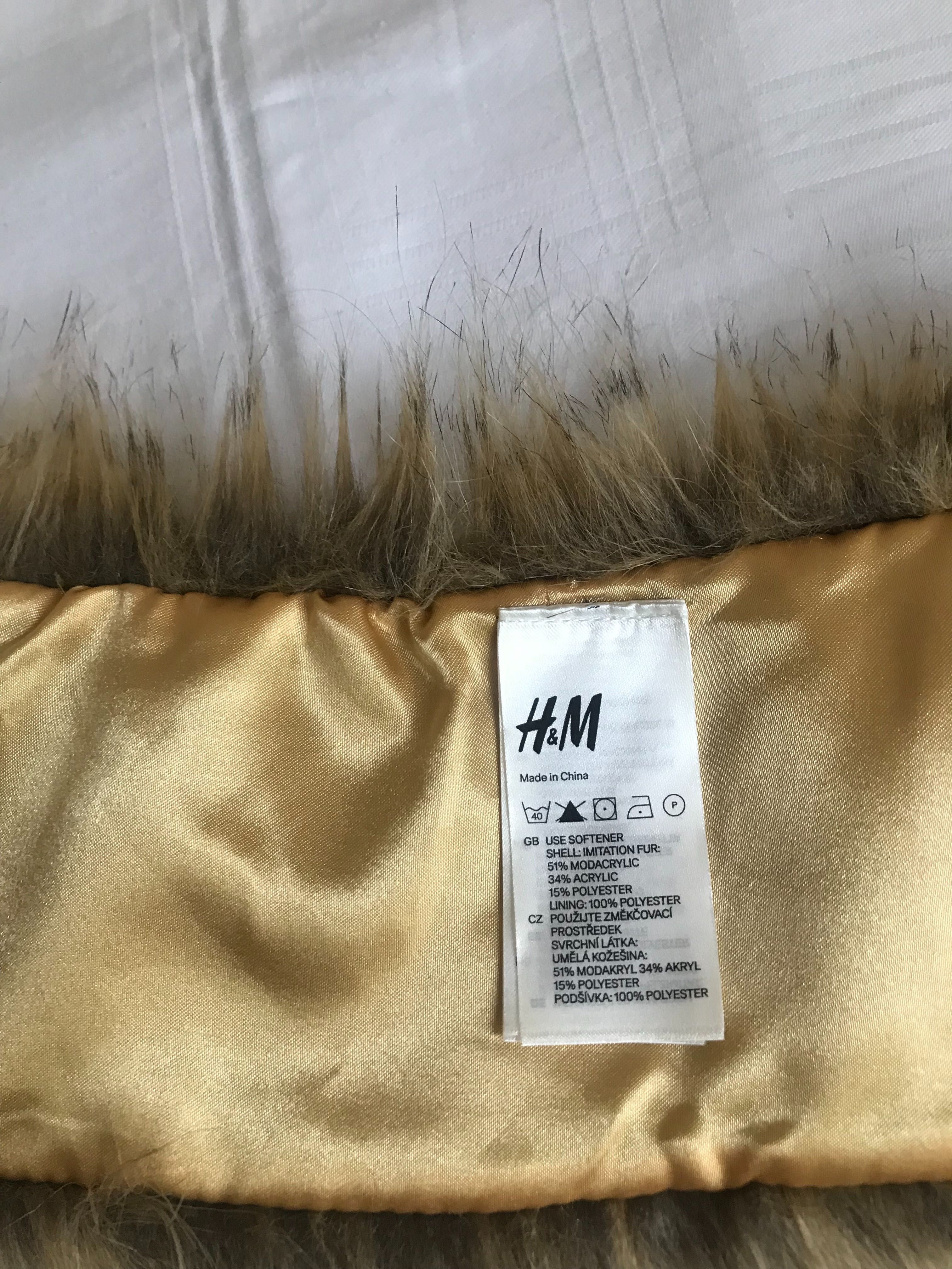 H&M kołnierz ze sztucznego futerka