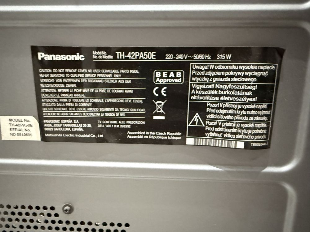 Plasma TV Panasonic TH-42PA50E