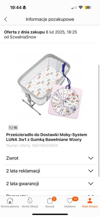 Łóżeczko dostawne Moby-System LUNA 3w1 - szare