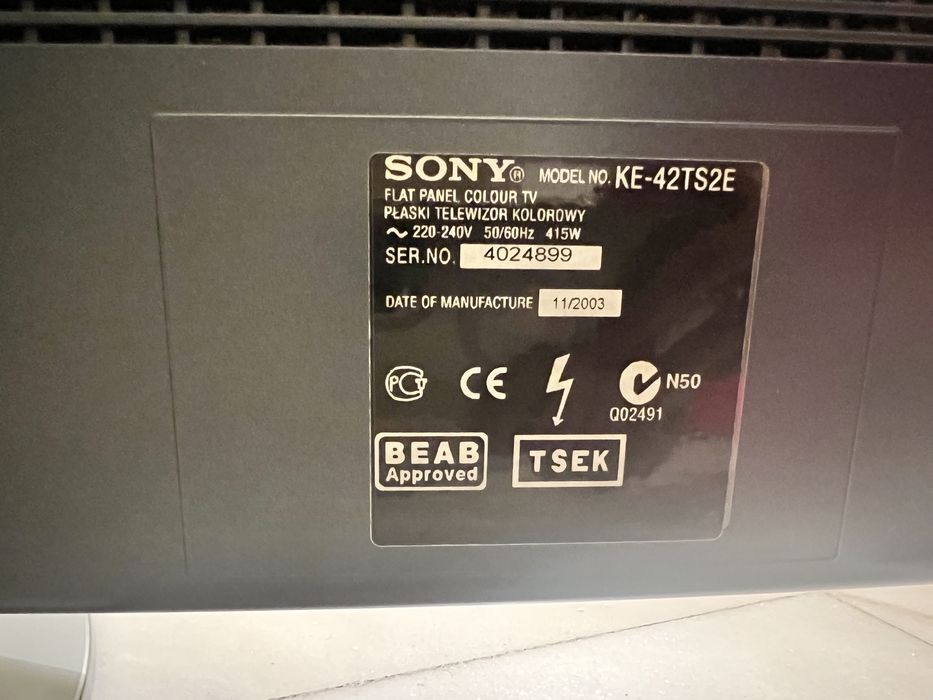 Tv plasma Sony ke42ts2e  42’’