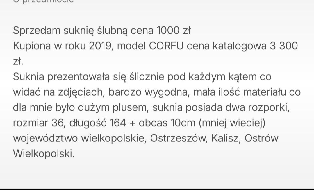 Suknia ślubna model corfu